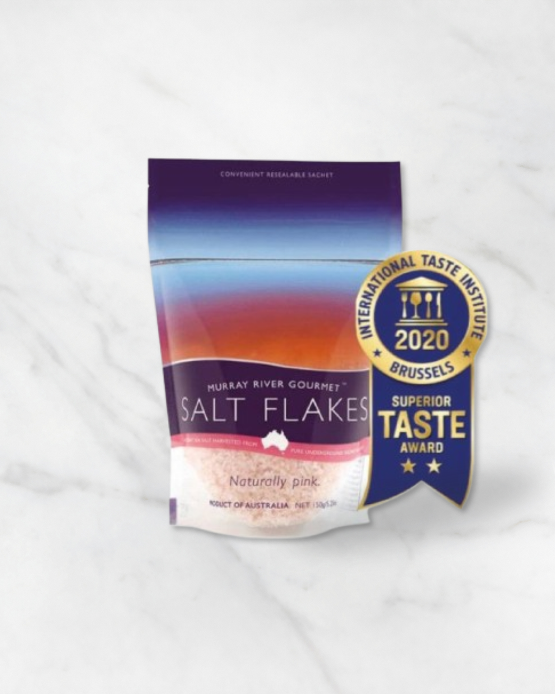 MURRAY RIVER GOURMET SALT, australisches Salz, rosa Salz, Steaksalz, grob, blaue Verpackung, 150g